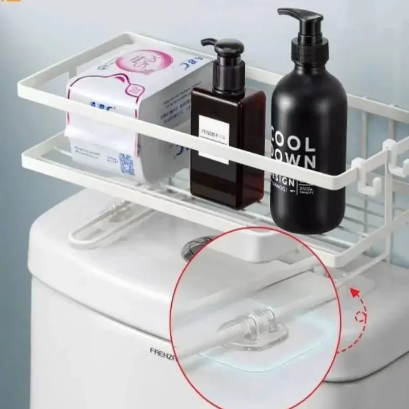 Wall Mounted Shelf for Bathroom No Drill over Toilet Storage Rack Aluminum Shower Organizer Bath Accessories Holder