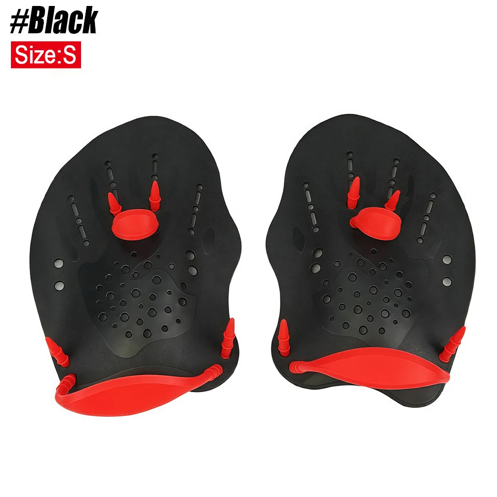 1 Pair Adjustable Swim Hand Paddles, Swimming Training Hand Fins Flippers for Adults & Kids Lap Pool Workout Accessories