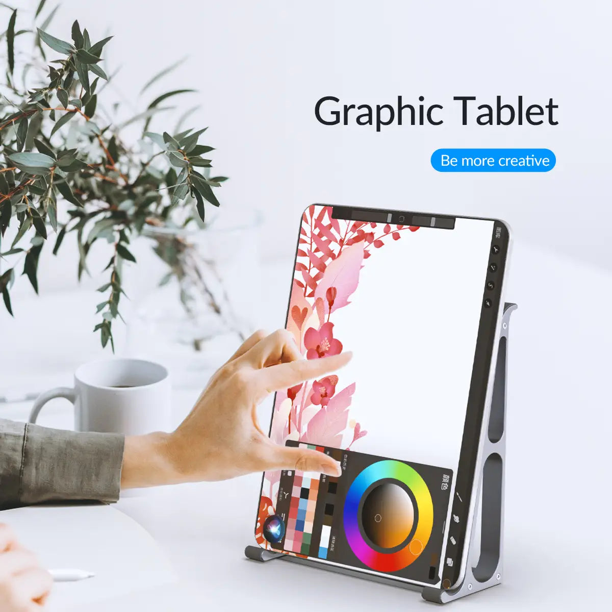 Silver Orico portable aluminum laptop stand with a sleek modern design and an ergonomic angled desktop riser.