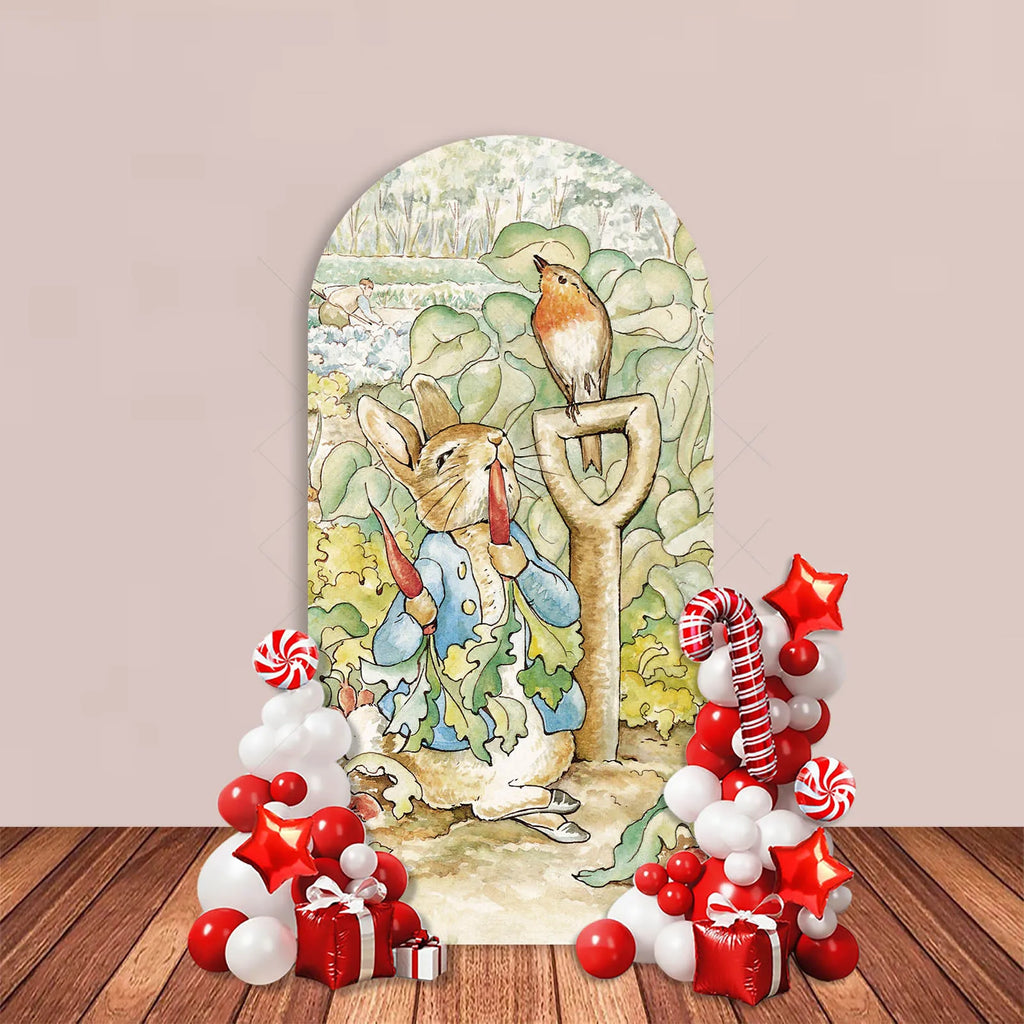Easter Rabbit Arch Backdrop Cover Spring Vegetable Garden Carrot Birthday Baby Shower Party Decor Kids Cake Portrait Background