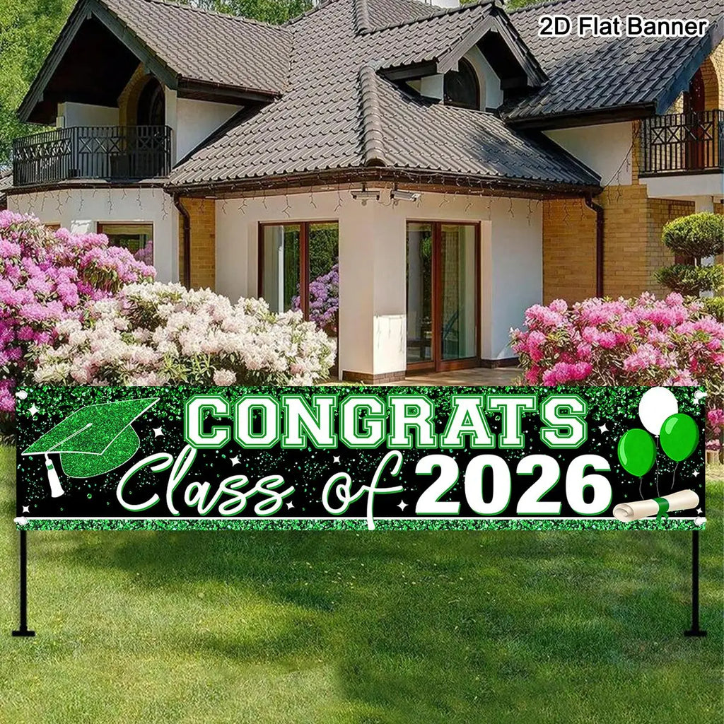 Congrats GRAD Banner Happy Graduation Banner Congratulations Graduation Backdrop Photo Props Graduation Party Supplies