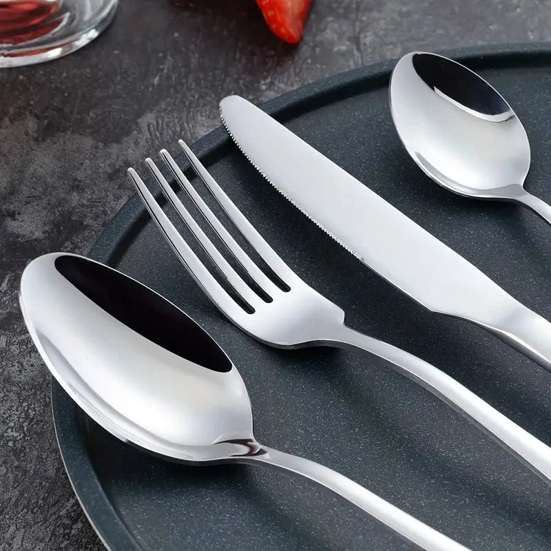 16pcs Stainless Steel Tableware Set Include Knives Forks Spoons Set Exquisite Cutlery Set Utensil Set For Home And Restaurant