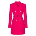 Women's Long Sleeve Buttons Double Blazer Jacket Women 2026 New Office Lady Designer Breasted Belted Blazer Dress Spring Autumn