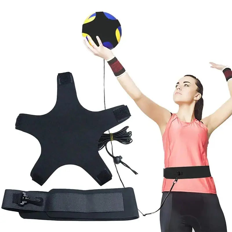 Football ball control training equipment kicking volleyball throwing single player practice adjustable waist belt elastic band