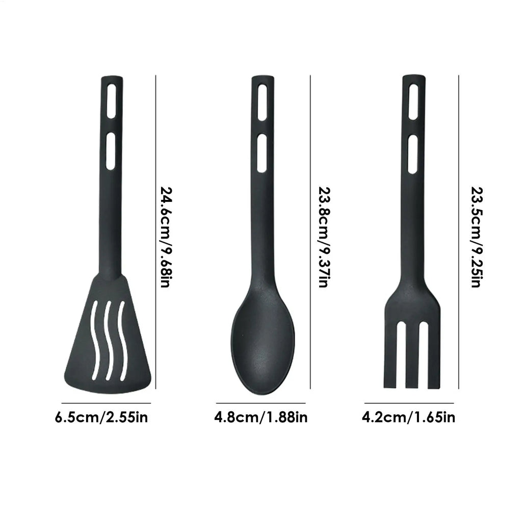 Kitchen Utensils Set Nylon Kitchen Utensils Set Non Stick Spatulas Comfortable Handle Cookware Accessories For Camping Hiking