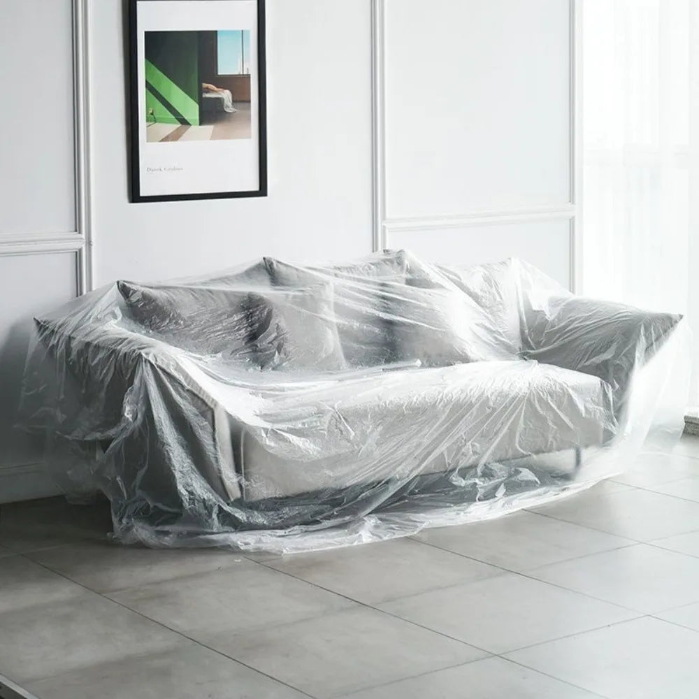 Plastic Waterproof Dust Cover Transparent Furniture Protection Masking Film Disposable Dustproof Protective Film Living Room