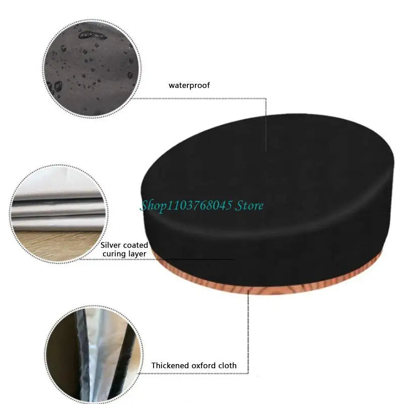 Waterproof Outdoor Garden Furnitures Cover Round Daybed Sofa Table Dust Cover Patio Rain Dust Wind-Proof Anti-UV