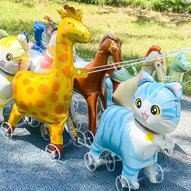 Baby Shower 4D Foil Elephant Balloons On Stand Walking Design