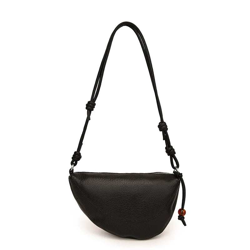 New Genuine Leather Women's Handbag Solid Color Simple Female  Shoulder Bag Wallet Fashion Trend Women Saddle Bags Sac A Main