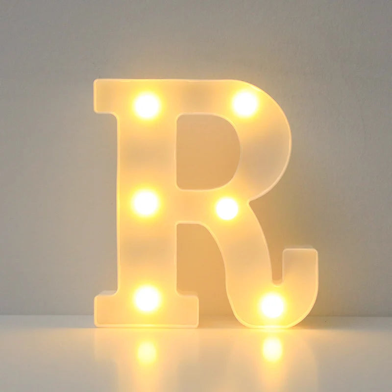 Alphabet LED Letter Lights Luminous Number Lamp Battery Night Light for Wedding Birthday Christmas Party  Home Decoration