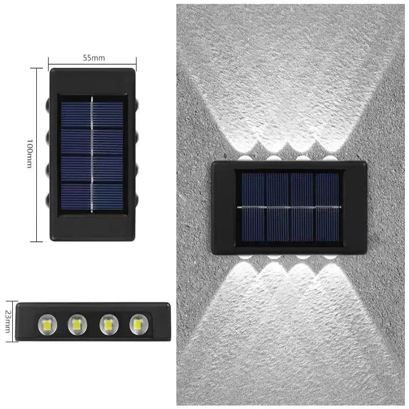 Solar LED Light, Outdoor Waterproof Wall Lamp, Dusk to Dawn Fence Lighting for Garden Courtyard Porch Walkway Camping Decor
