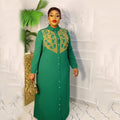 African American Expensive Shirtdress Solid Color Front and Rear Heavy Rhinestone Embellishment BOUBOU