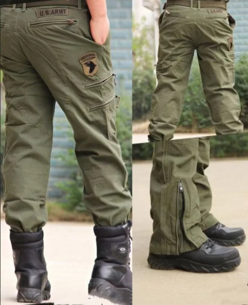 Men's Cargo Pants Outdoors Style Tactical Pants Male Camo Jogger Plus Size Cotton Many Pocket Men Camouflage Black Trousers