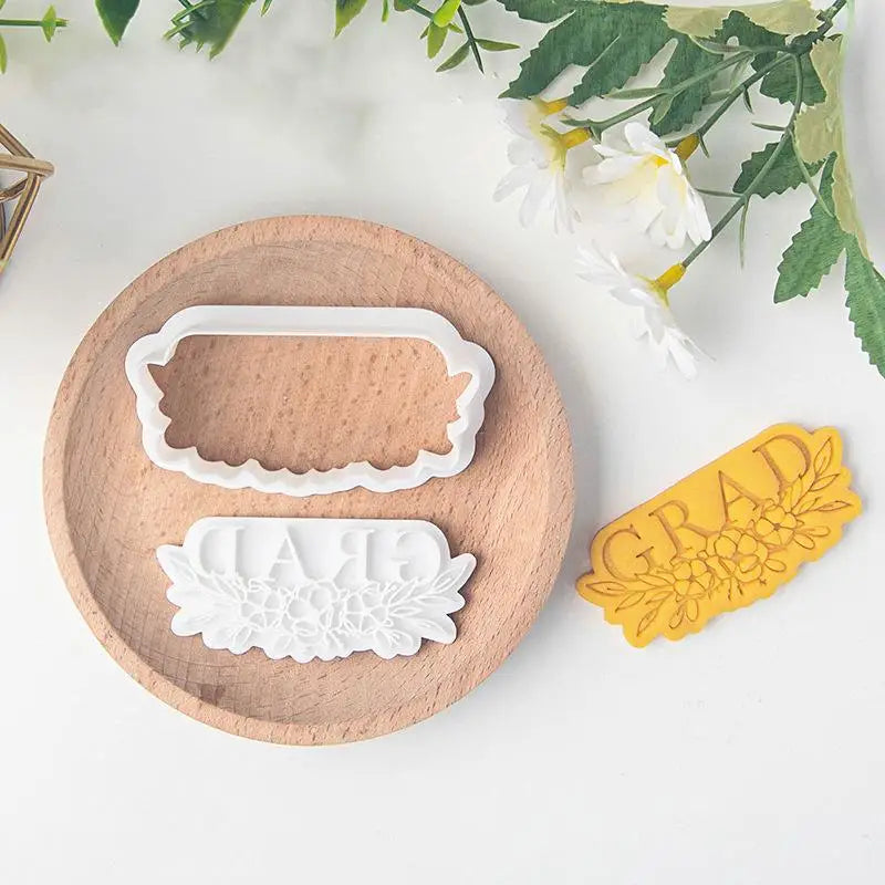 Graduation Theme Cookie Mold Cap Diploma Gown Shape Biscuit Mould DIY Baking Tool Fondant Pastry Cutter Party Dessert Decor