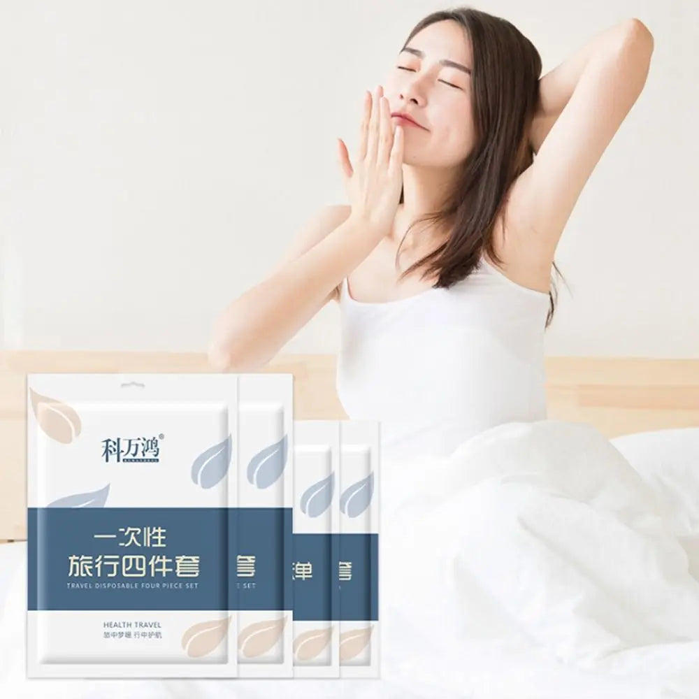 3 / 4-Piece Disposable Bed Sheet Non-Woven Bedding Set Sleeping Bag Quilt Cover Thickened Dirty Proof Duvet Cover Pillowcase