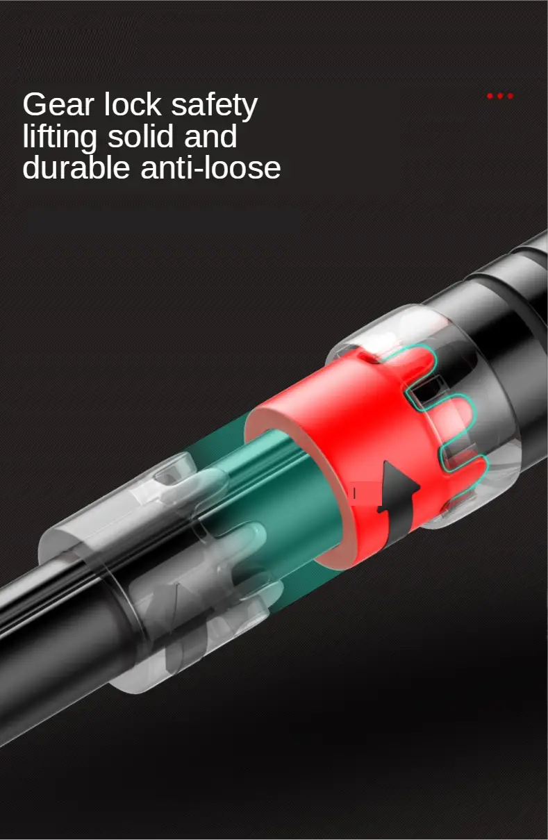 Barre de traction pour porte ajustable équipée d’un mécanisme de levage de sécurité à verrouillage par engrenage noir et rouge, avec des composants internes transparents verts pour une utilisation sécurisée du fitness à domicile.