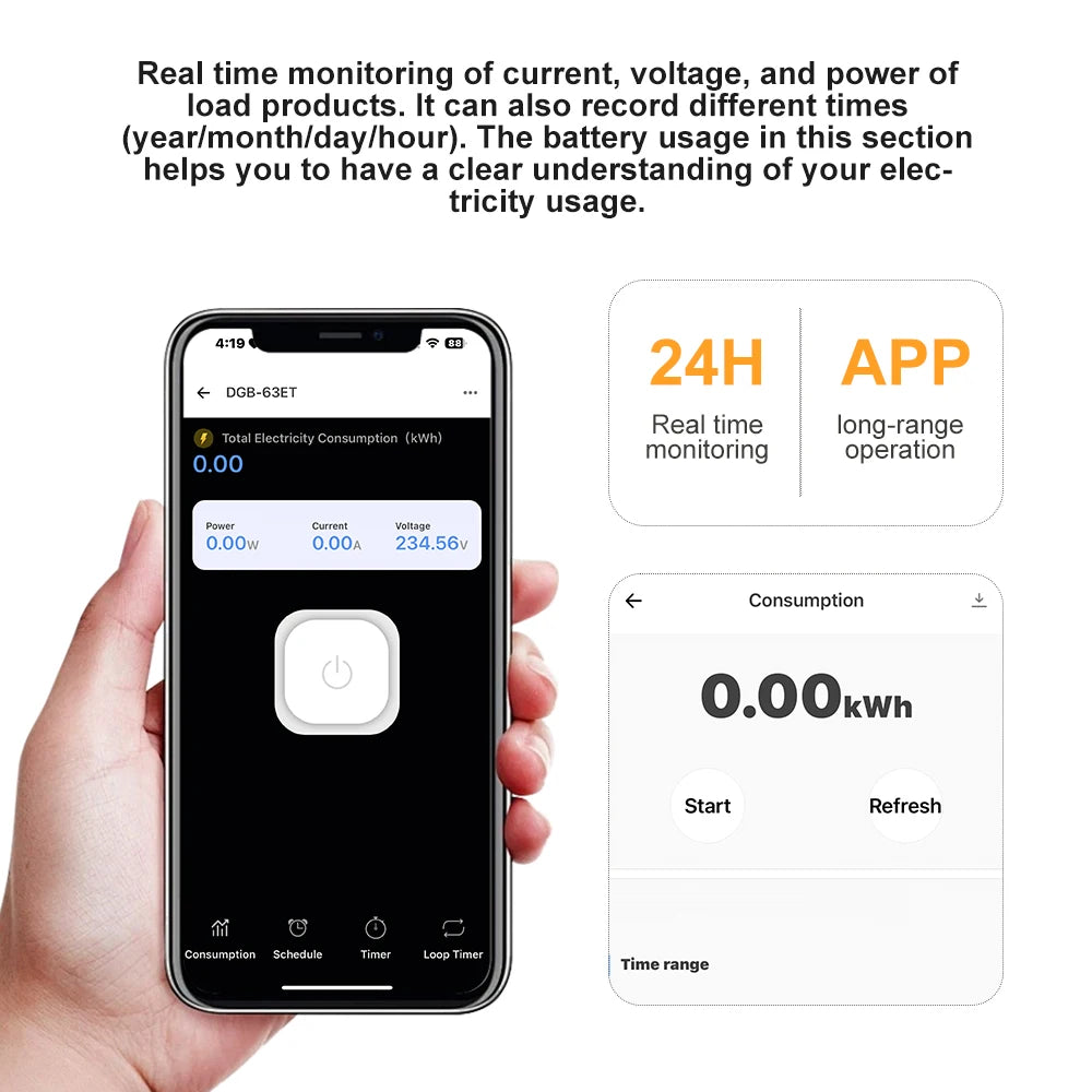 WIFI Smart Circuit Breaker DGB-63E/63ET eWeLink Metering Real-monitoring Energy Meter Timer Home Voice Remote Control Switch