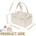 Baby Diaper Caddy Organizer Corduroy Diaper Storage Basket with Handle Foldable Multi-pocket Newborn Nappy Storage Organizer