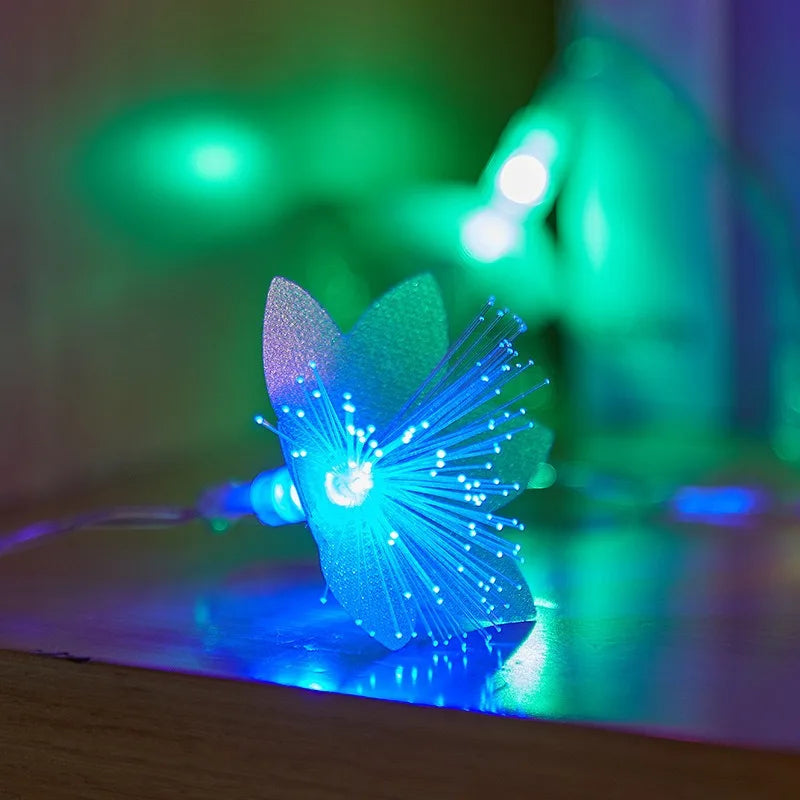 LED Fiber Optic Flower String Lights Wedding Party Indoor and Outdoor Garden Courtyard Christmas Luminous Decoration Supplies