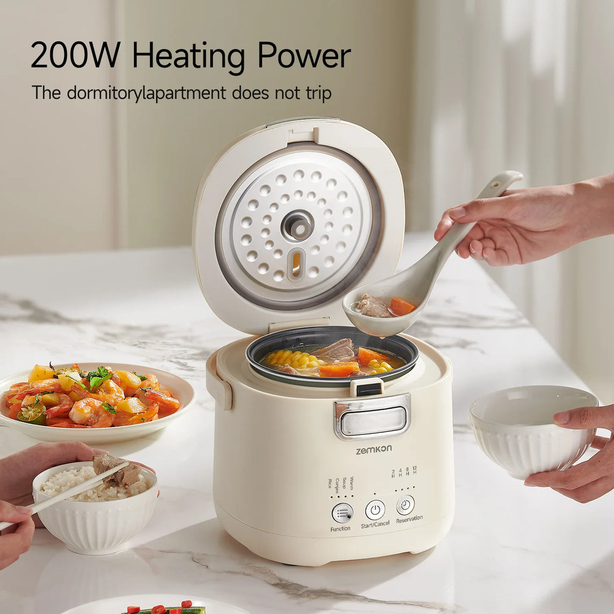 1.2L Rice Cooker Smart Electric Rice Cooker 1-3 People Multicooker 4 Cooking Functions Non Stick Inner Pot Rice Cooker 220V