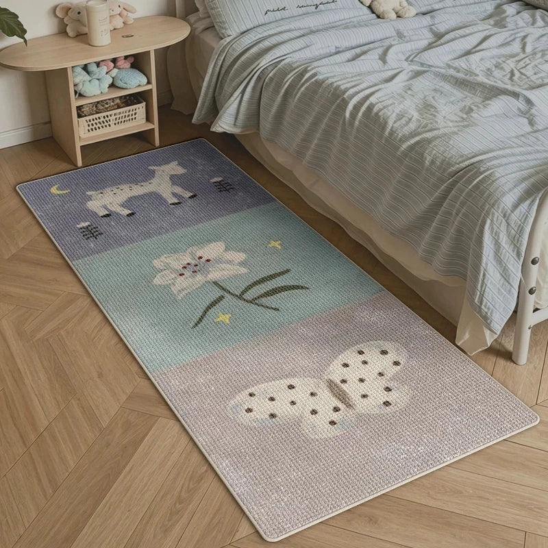 Bedroom Bedside Rug Soft Comfortable Floor Mat Dopamine Animal Print Carpet Sweet Girl Home Decor Rugs Alfombra de dormitorio