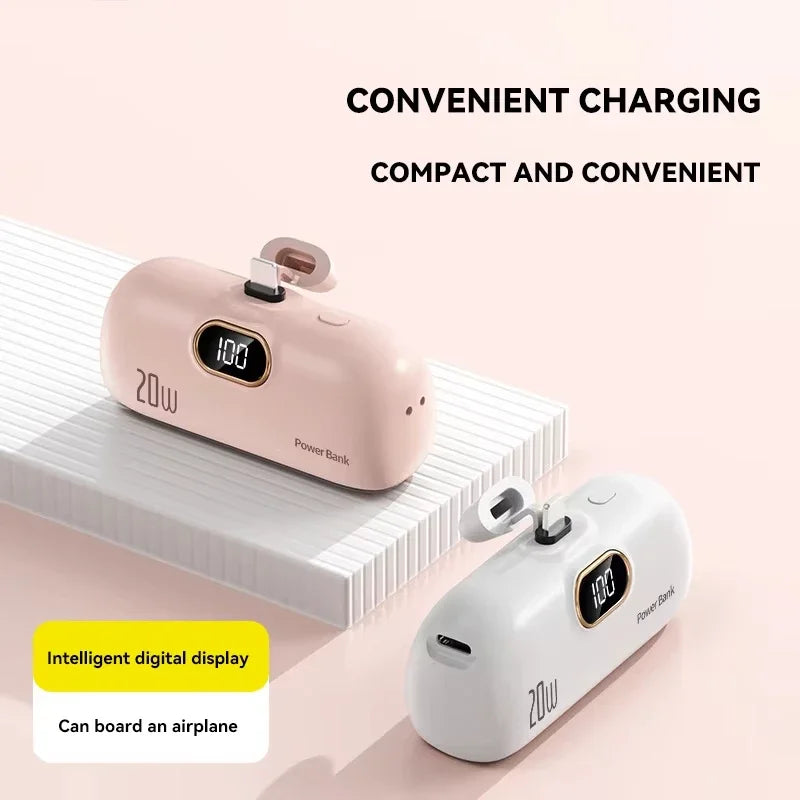 VIVO 30000mAh Mini Portable Power Bank Capsule Mobile Power Supply Emergency External Battery Fast Charger For Type-c iPhone