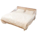 3Pcs Transparent Disposable Bed Dust Cover Waterproof Thick Plastic Furniture Protection Elastic Edges Full Wrap