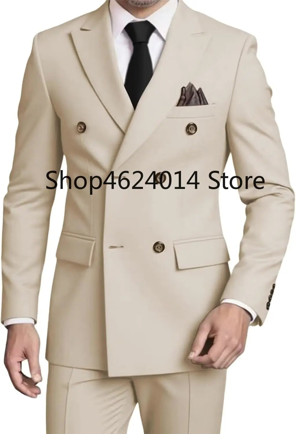 Suits for Men Slim Fit 2 Piece, Mens Double Breasted Suit Tuxedo for Men Wedding Business Prom Formal Suits