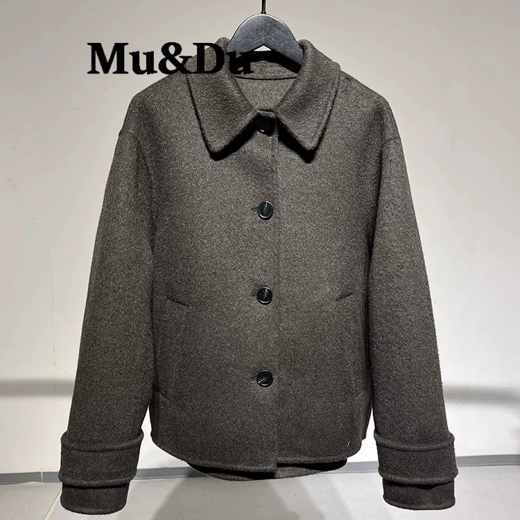 Women Woolen Jacket 2026 Winter Short Coat Female Outerwear Fashion Lady Loose Elegant Casual Streetwear