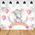Elephant Baby Shower Photography Backdrop Blue Pink Boy Girl Gender Reveal Birthday Party Photo Deco Background Photocall Props