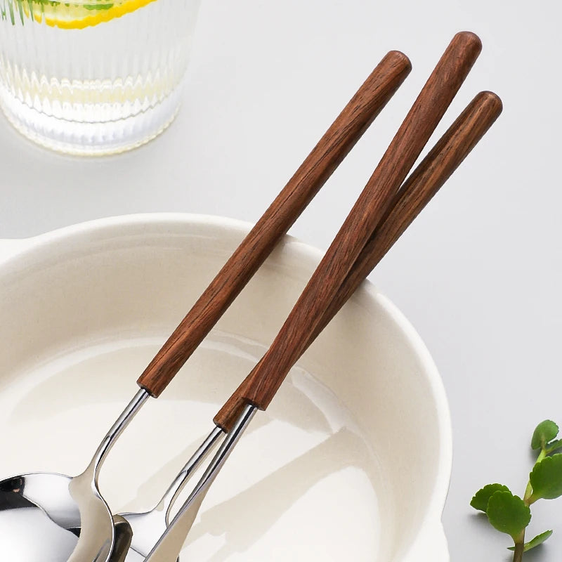 Vintage 304 Stainless Steel Tableware For The Kitchen Cutlery Dinner Steak Dessert Spoon Fork Knife Kit Set Dinnerware Flatware