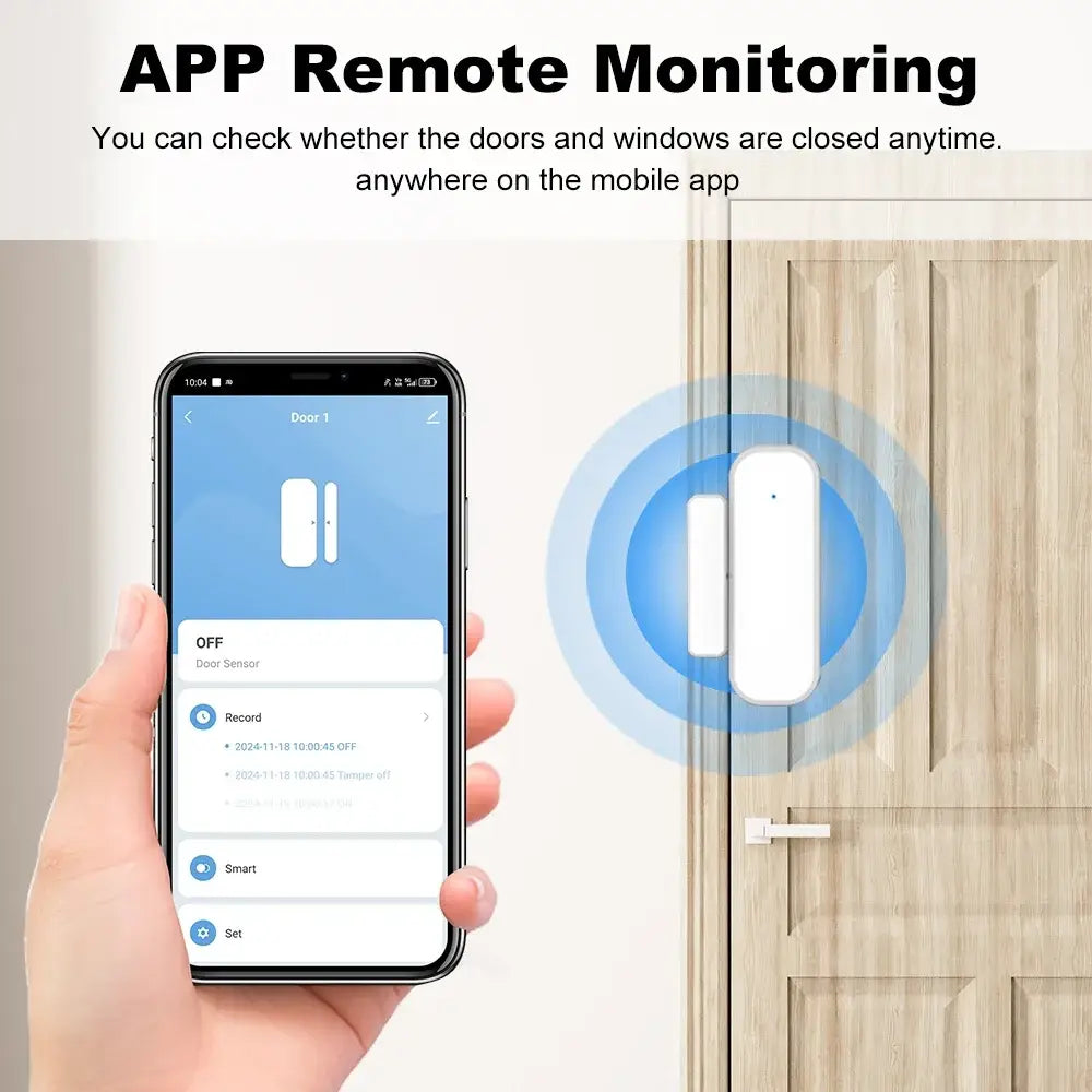 white rectangular zigbee door sensor with sleek minimalist design for smart home security compatible with zigbee gateway hub and gateway hub systems