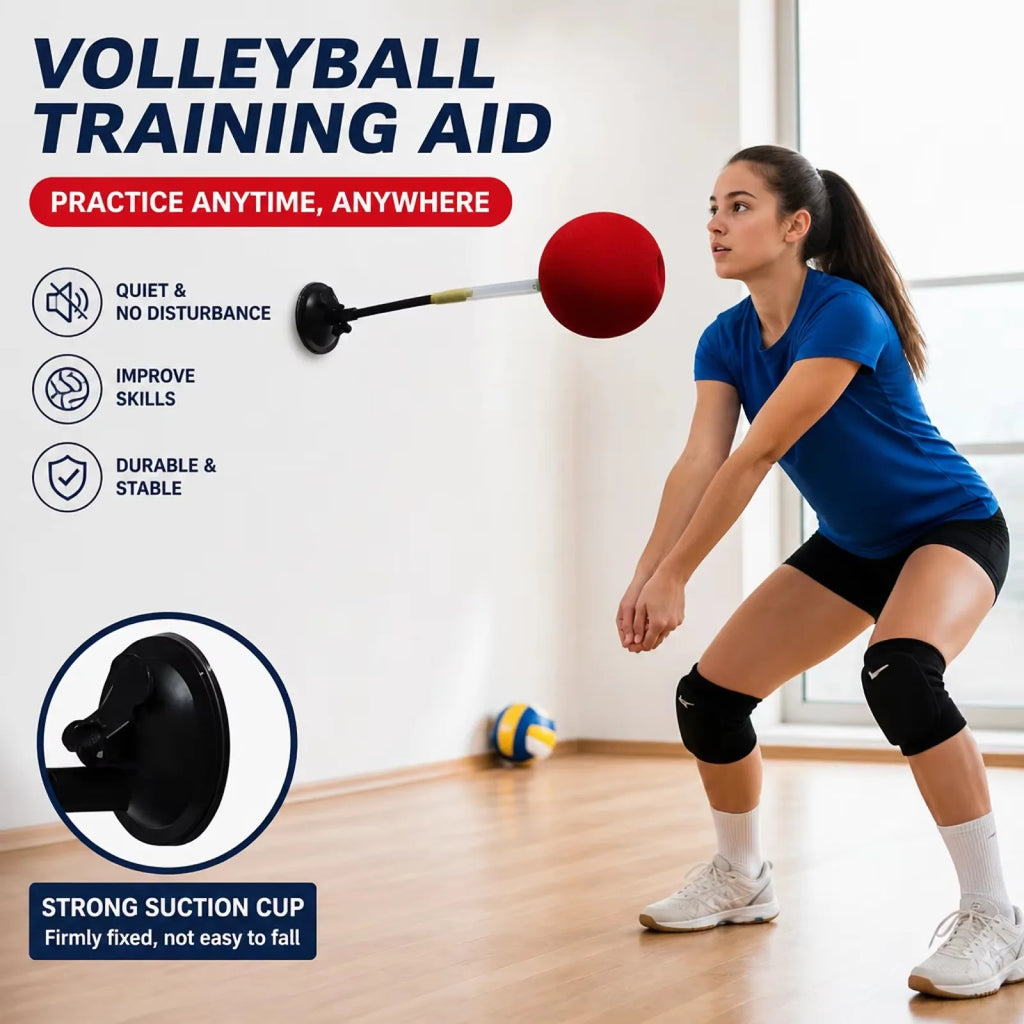 Portable Volleyball Training Equipment Suction Mount Silent Volleyball  Aid Home Trainer to Improve Hand Eye Coordination