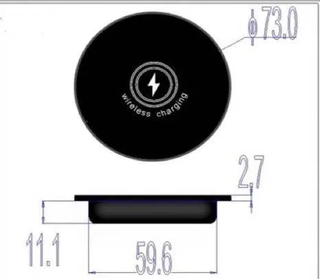 Desktop embedded wireless charger Fast charging 15W quick megnetic wireless chargers Bedside table furniture hotel  restaurant