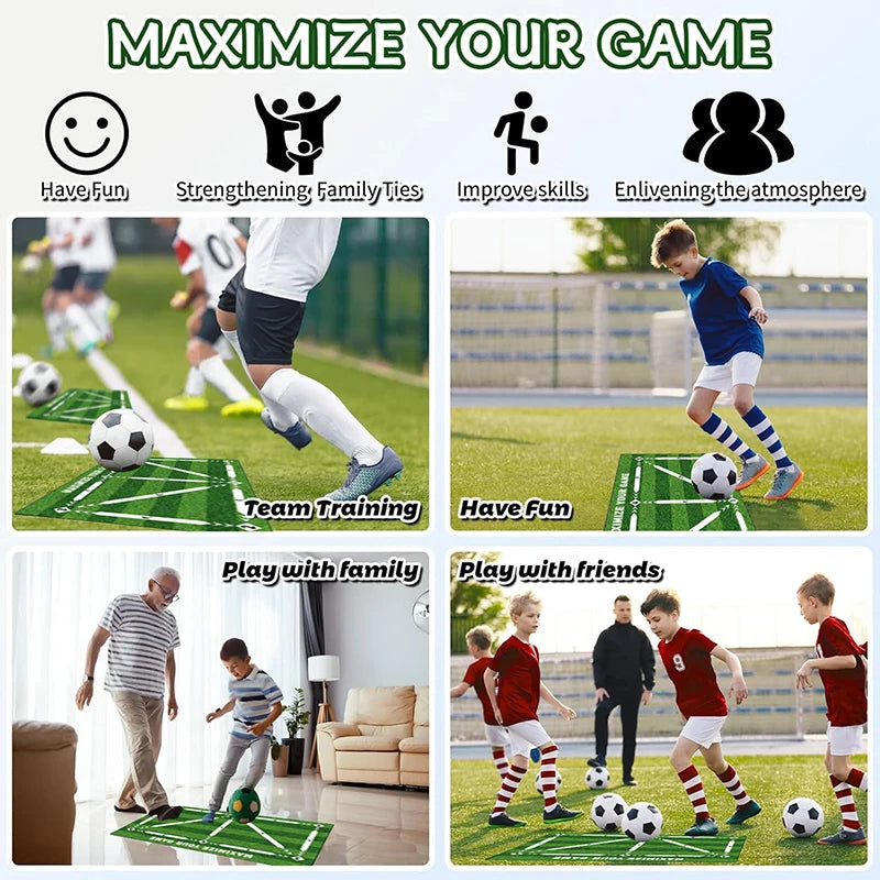 Football Training Mat Soccer Training Equipment Non Slip Foldable Kids Adults Dribble Mat Training Indoor Ourdoor Equipment
