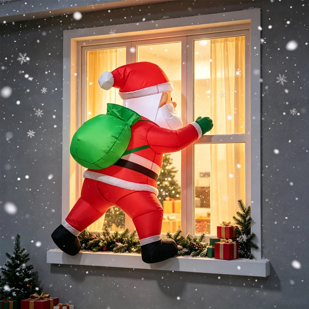 1M/3.3FT Christmas Decorations Inflatable Toy Dabbing Santa Claus Home Yard Xmas Ornaments Decor Christmas Outdoor Decor Toy