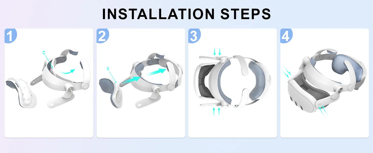 Casque de réalité virtuelle Meta Quest 3 blanc et gris, avec sangle de casque réglable et coussinets d’oreilles rembourrés pour un confort renforcé.
