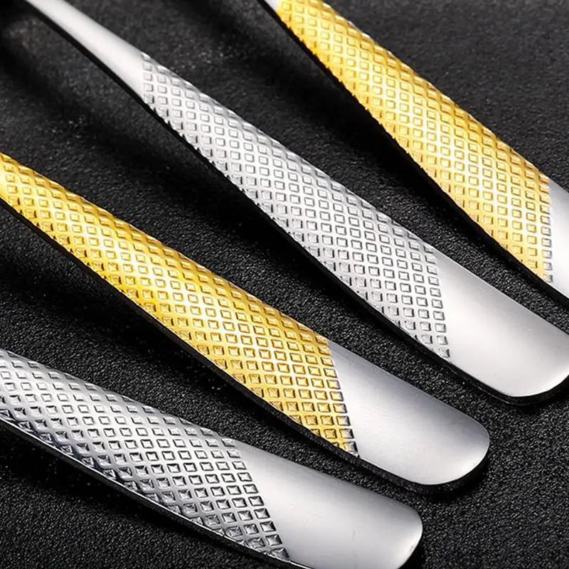 Kitchen Utensil Set Stainless Steel Spoon And Fork Set Food-Grade Flatware Gold Silverware Set
