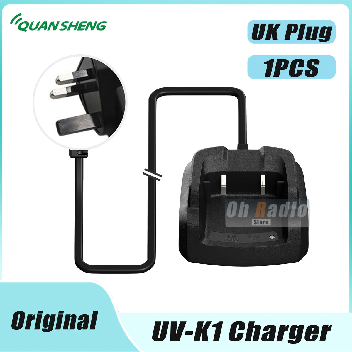 Original Quansheng UV-K1 Desktop Charger UV-K1(8) Battery Charger Fast Charging C-51 Model UV-K5 Charging Base US/EU/UK/AU Plug