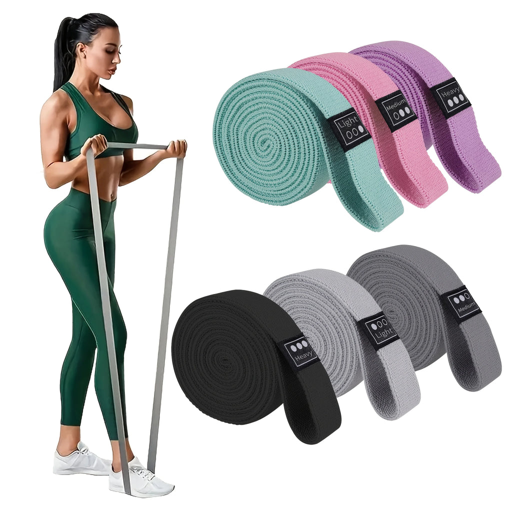 Fitness Resistance Bands Knit Elastic Stretch Training Pulling Bands Large Medium Small Resistance Levels Yoga Strength Training