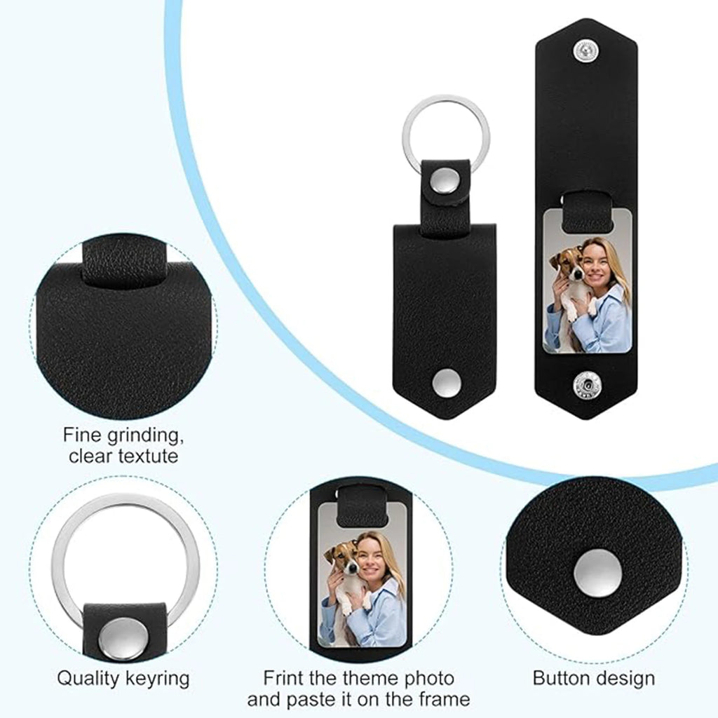 Personalized Photo/Text Leather Keychain for Men Womens Custom Picture Key Chains Memorial Gifts for Family Lover Dropshipping