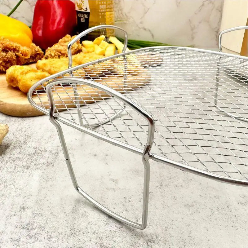 Kitchen Utensils Cook Multiple Foods Air Fryer Grille Suitable For Air Fryers Oven Grill Stainless Steel Stackable Grill