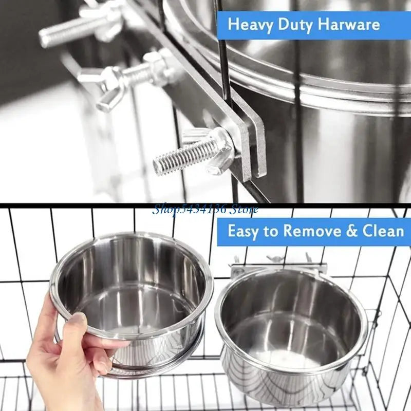 H7ED Cats Feeder Water Dispenser for Small Large Dog Pets Easy to Install Feeder Bowl Pet Rabbit Dog Cats