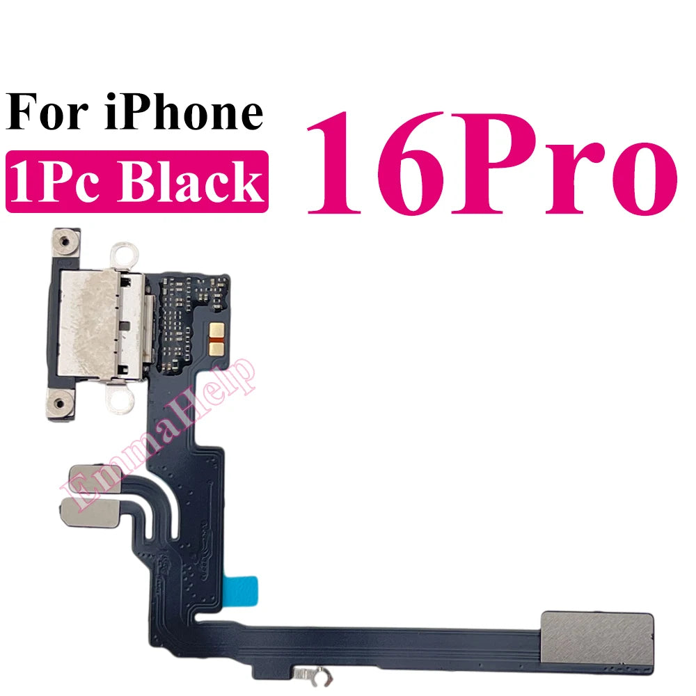 Charging Port Flex Cable for iPhone 12 13 14 15 16 Pro Max Mini USB Charger Dock Connector With Microphone Ribbon Repair