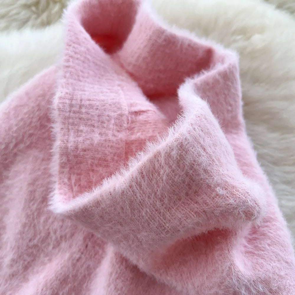 Women Faux Mink Cashmere Leggings High Waist Warm Knitted Thermal Pants Soft Elastic Slim Fit Winter Bottoms Female Casual Home