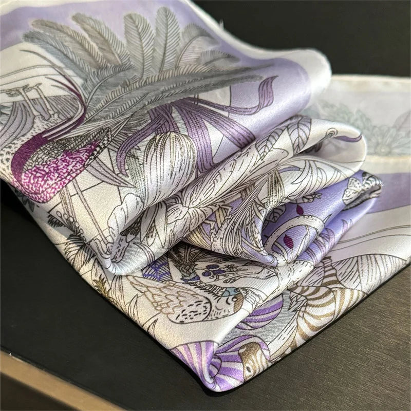 100% Silk Scarf Square Scarves for Women Wrap Kerchief  Mulberry Silk Bandana Fashion Luxury High Quality Headband Hijab