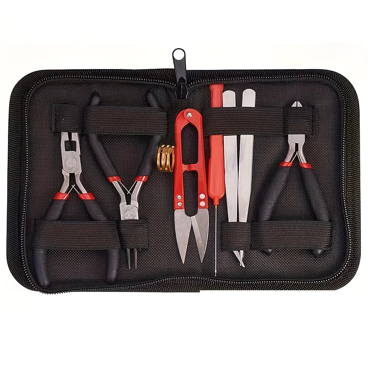 1set DIY Jewelry Making Tool Set 8pcs Handmade Pliers, Scissor, Tweezers, Jump Ring Opener, Suitable For Jewelry Handmade