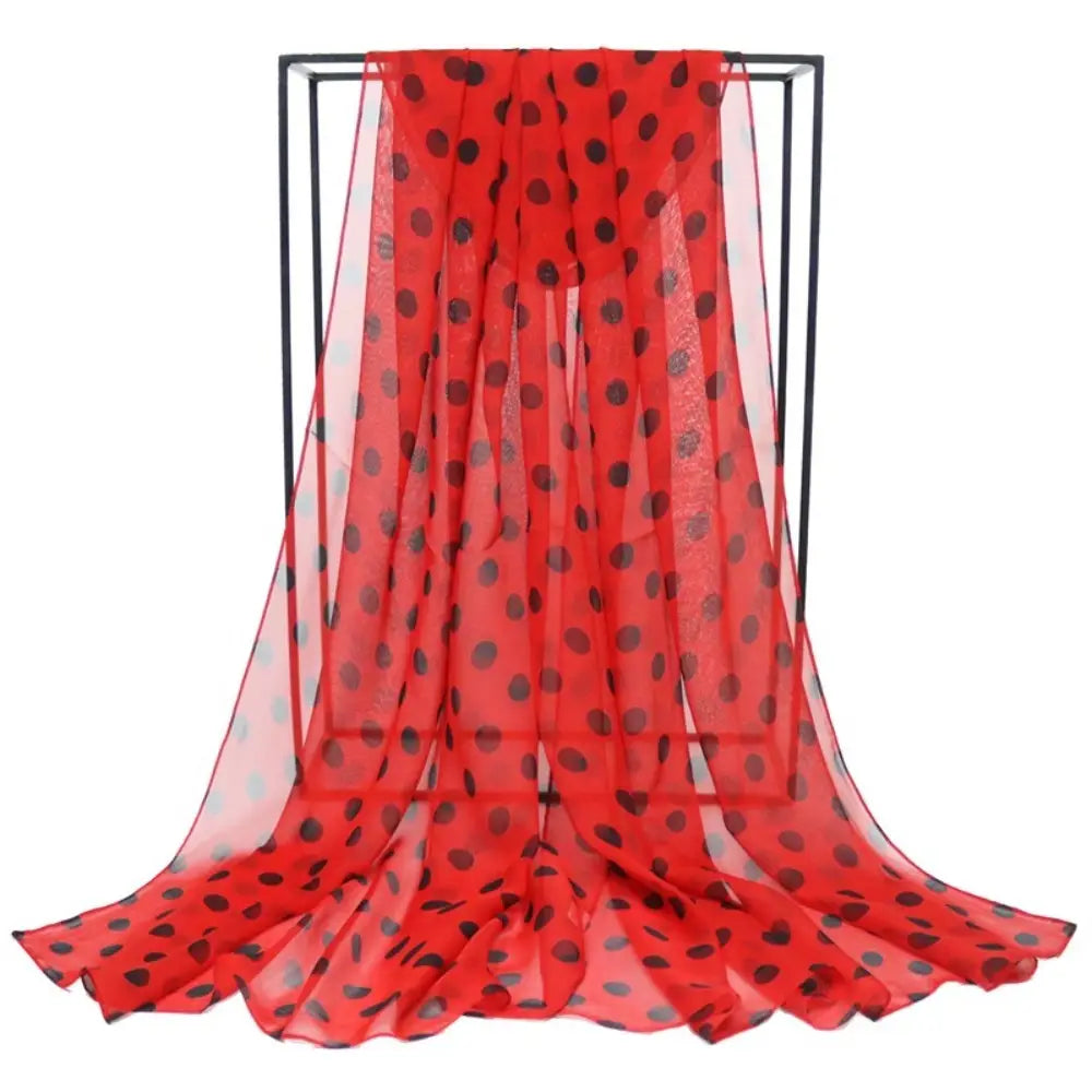 Polka Dot Silk Head Wrap Scarf