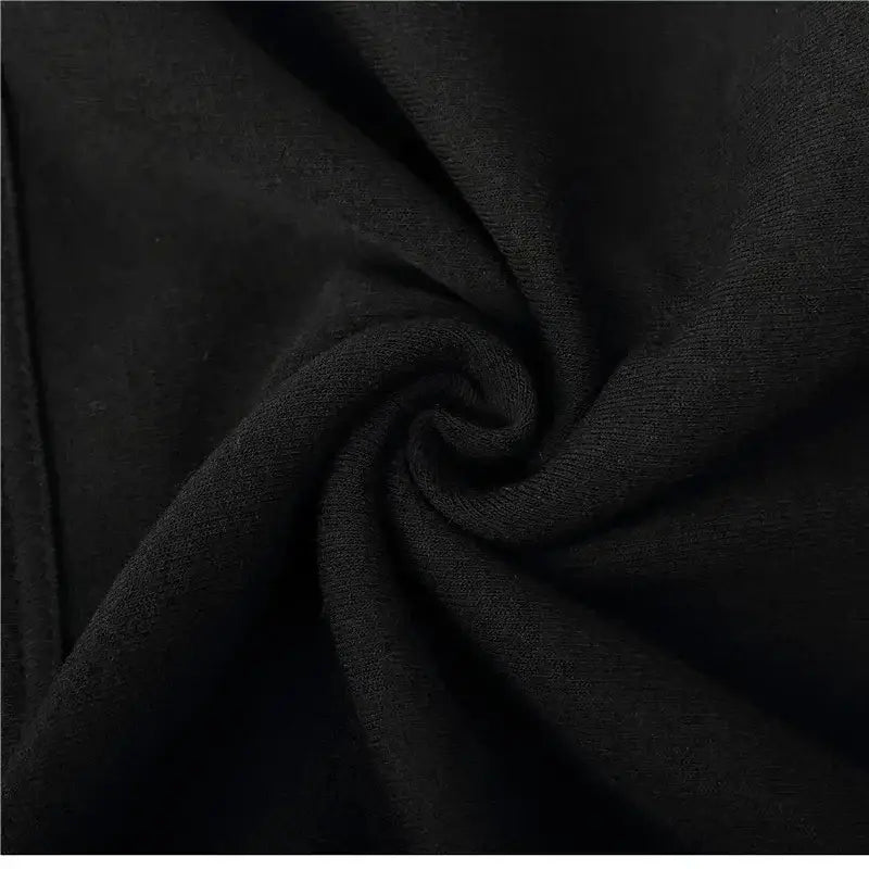 Black textured fabric with a soft slightly fuzzy surface featured in the men Everlast logo hoodie fleece casual pullover.