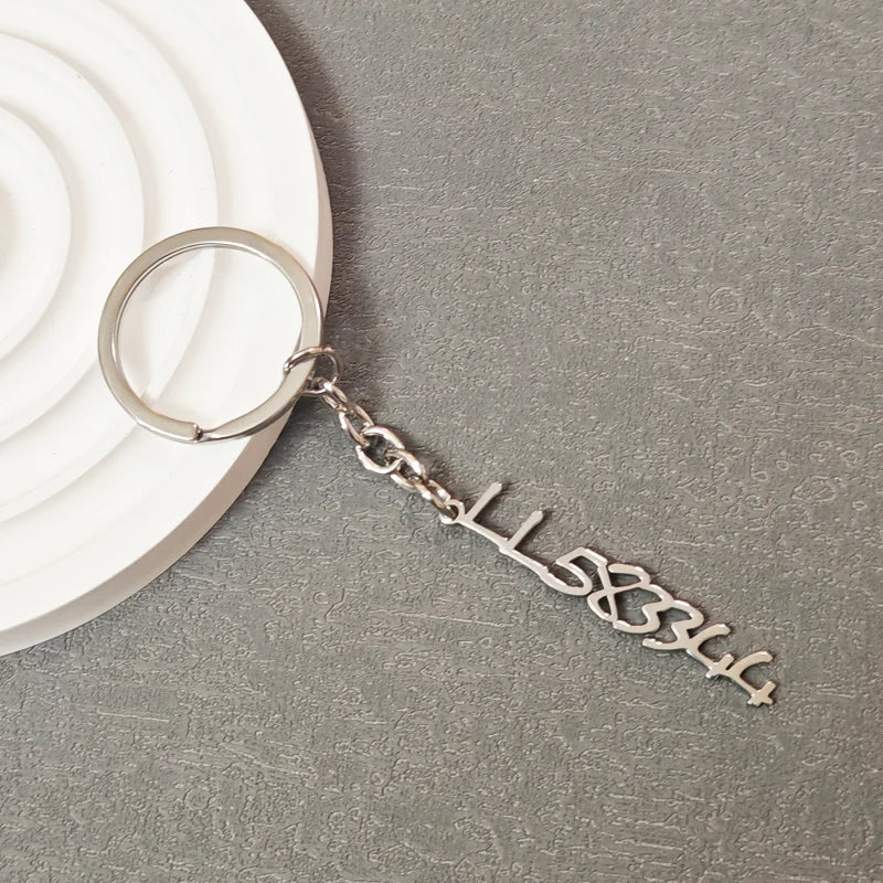 Customized Name Keychain Pendant Personalized Fashion Stainless Steel Family Keychain Jewelry Baby Birthday Gift Boyfriend